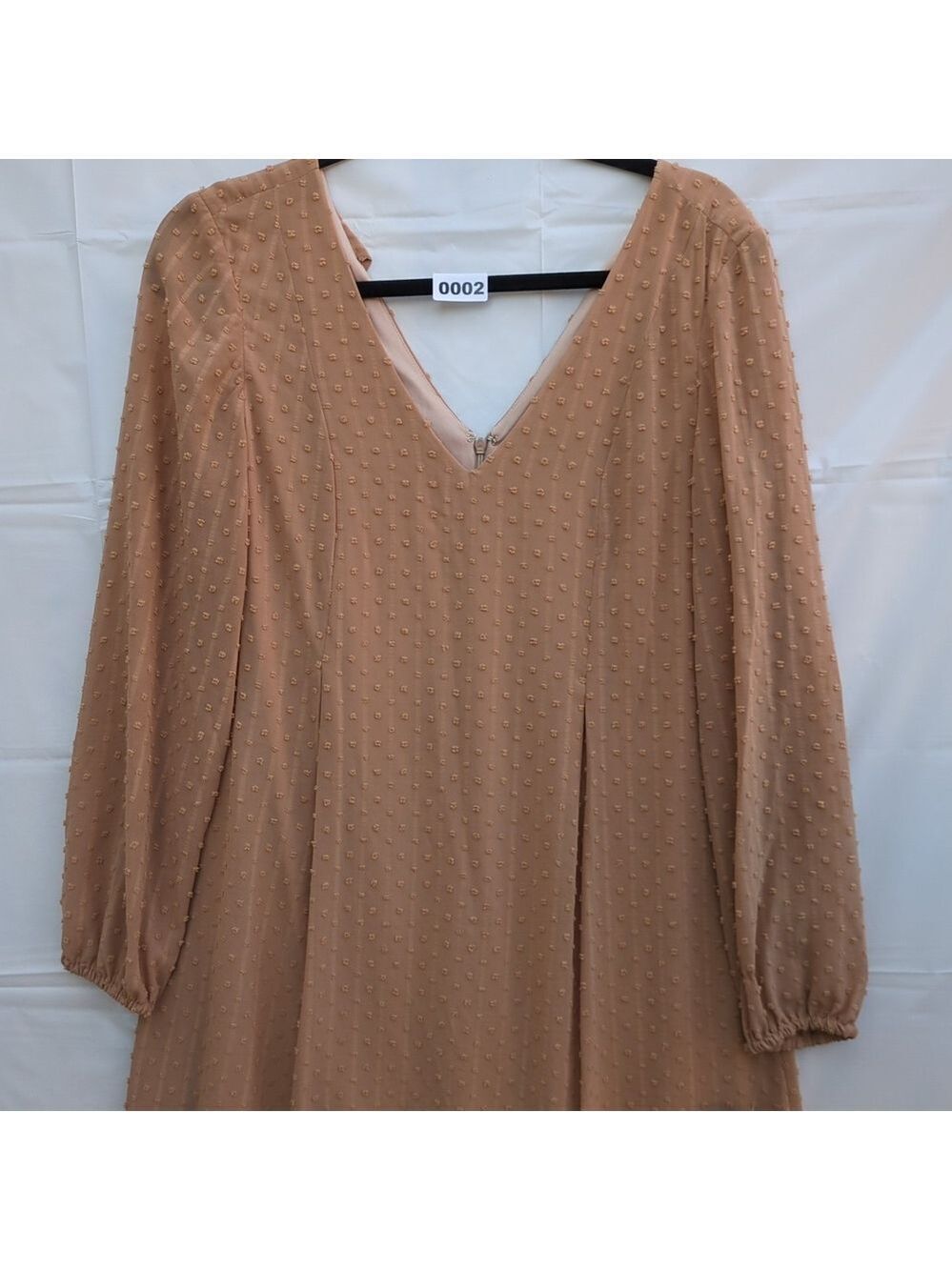 INC Shift Dress Beige V-Neck Long Sleeve Lined, Small, Oversized. - Picture 12 of 14